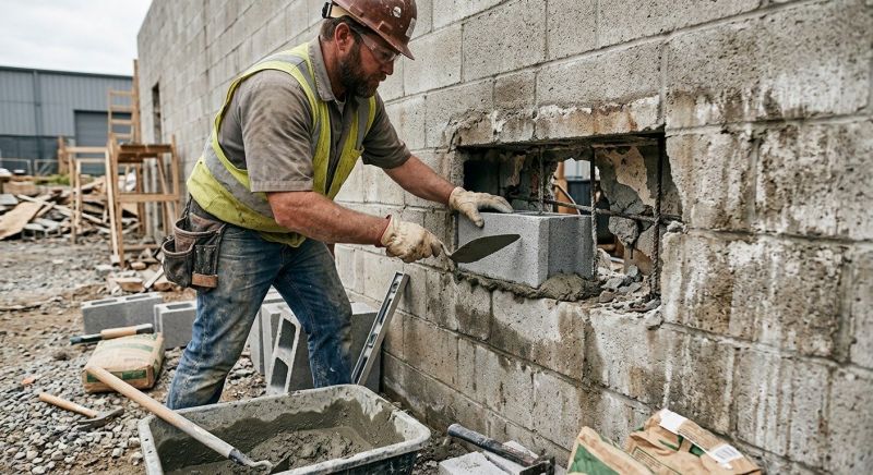 Cinder Block Wall Repair in Oldham County, KY