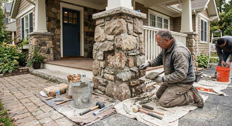 Stone Column Repair in Oldham County, KY