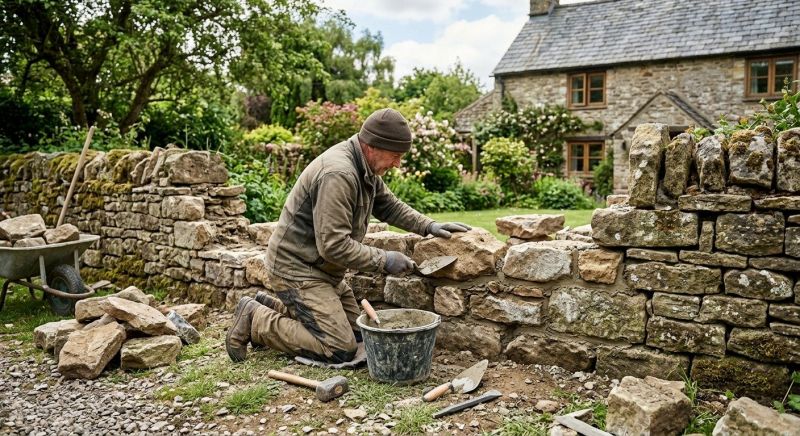 Stone Wall Repair in Shelby County, KY